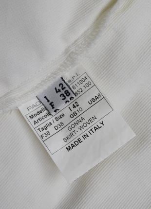 Белая фирменная на запах мини юбка в рубчик paola frani4 фото
