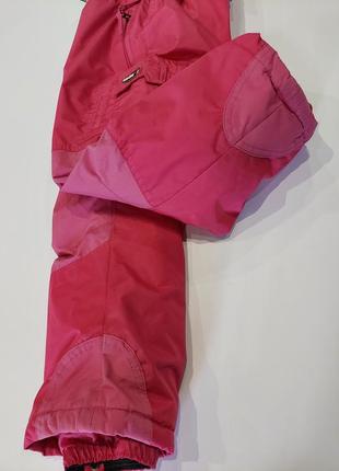 Зимний полукомбинезон, штаны waterproof 5-6 лет малинового цвета9 фото