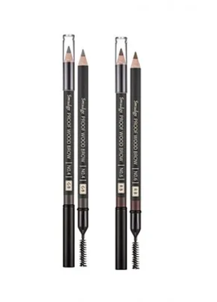 Контурный карандаш для бровей missha smudge proof wood brow pencil1 фото