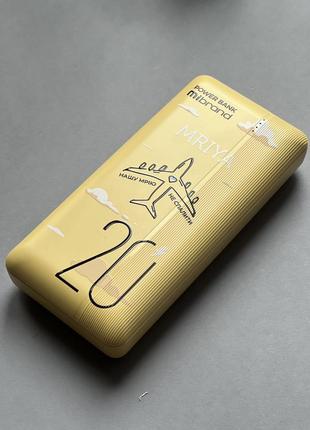 💛power bank mibrand мрія 20000mah qc18w+pd20w 2хusb/micro/type-c yellow4 фото