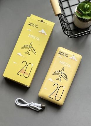 💛power bank mibrand мрія 20000mah qc18w+pd20w 2хusb/micro/type-c yellow2 фото