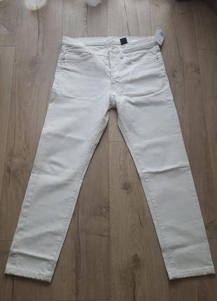 H&m slim straight cropped jeans джинсы белые