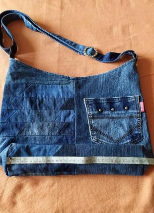 Стильная джинсовая сумка ручной работы. в едином экземпляре!9 фото