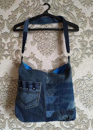 Стильная джинсовая сумка ручной работы. в едином экземпляре!1 фото