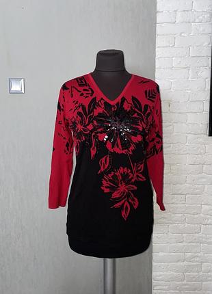 Кофта тонкий джемпер декорирован пайетками style by ewm