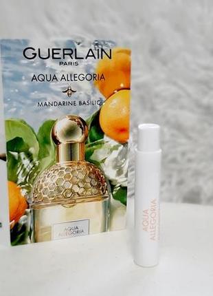 Guerlain aqua allegoria mandarine basilic💥оригинал миниатюра пробник mini spray 1 мл книжка1 фото