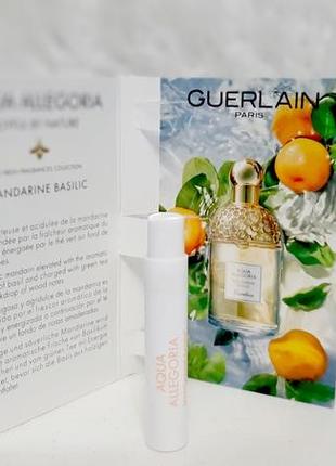 Guerlain aqua allegoria mandarine basilic💥оригінал мініатюра пробник mini spray 1 мл книжка3 фото