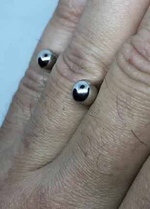 Нові родовані срібні сережки гвоздики кульки 6 мм срібло 925 проби5 фото