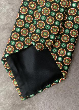 Шелковый галстук англия london с разноцветным фрактальным принтом5 фото