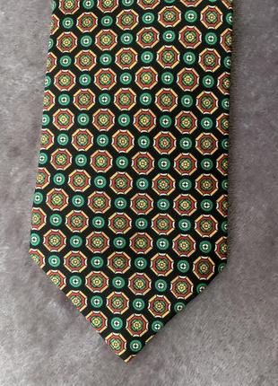 Шелковый галстук англия london с разноцветным фрактальным принтом2 фото