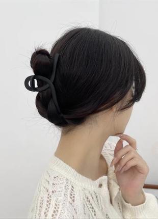 Барвик для волосся чорний петля з каучуку краб жіночий2 фото