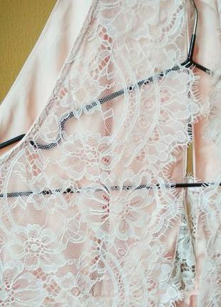 Нежное платье с кружевной спинкой и декольте розовая пудра от h&m9 фото