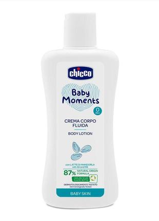 Детский лосьон для тела chicco baby moments с миндальным молочком, 200 мл