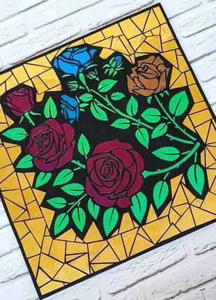 Картина розы для любимой, панно из металла, арт зеркальный на стену2 фото