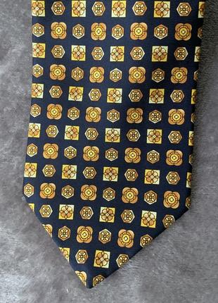 Шелковый галстук англия london с разноцветным фрактальным шахматным  принтом в стиле ван клиф6 фото
