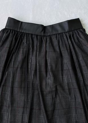 Шикарная юбка миди с кружевом в клетку zara  р. xl-l, сетка8 фото