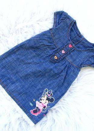 Стильное джинсовое платье сарафан george disney minnei mouse