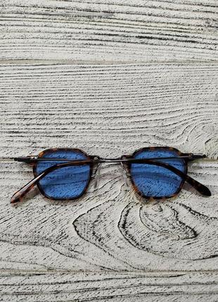 Солнцезащитные очки голубые в леопардовой оправе ( без брендовые)6 фото