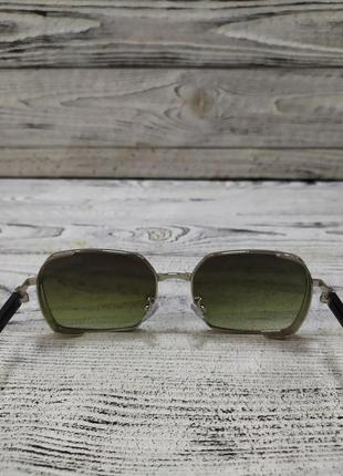 Солнцезащитные очки зеленые, прямоугольные, унисекс в металлической оправе ( без брендовые )3 фото