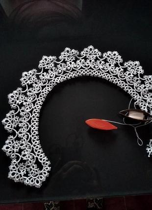 Воротничок фриволите