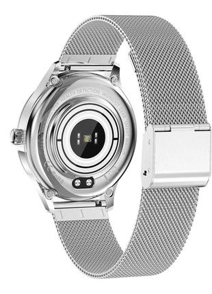 Розумний смарт-годинник linwear lw07 metal з вимірюванням пульсу та кисню в крові (сріблястий)3 фото