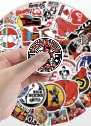Набір вінілових наклейок бокс нокаут takara tomy на ноутбук телефон авто 50 шт.