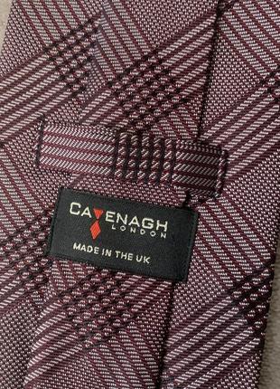 Шелковый галстук англия london с  принтом крупная клетка цвет коричнево серый, мокко4 фото