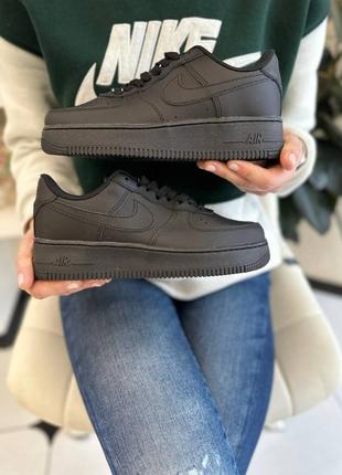 Кроссовки nike air force black(матовые)5 фото