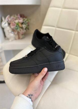 Кроссовки nike air force black(матовые)3 фото