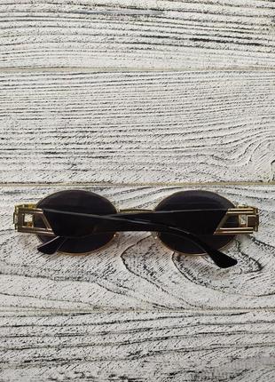 Солнцезащитные очки черные, овальные, унисекс в металлической оправе ( без брендовые )7 фото
