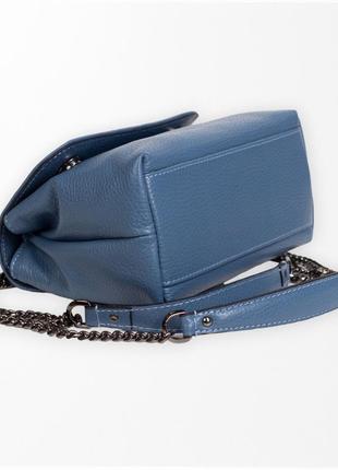 Жіноча шкіряна сумка крос-боді karya 2376-093 блакитна5 фото