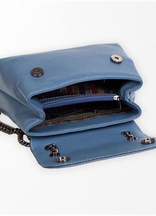 Женская кожаная сумка кросс-боди karya 2376-093 голубая6 фото