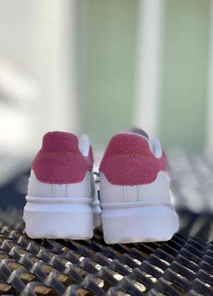 Кроссовки alexander mcqueen oversized sneakers white pink4 фото