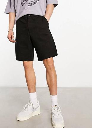 Черные свободные шорты чинос asos design1 фото