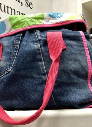 Стильная дизайнерская  джинсовая сумка шопер4 фото