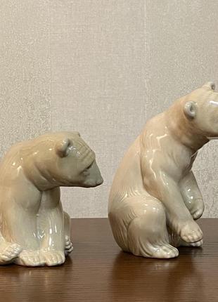 Лот 2 шт. порцелянові статуетки lladro «медведи».5 фото