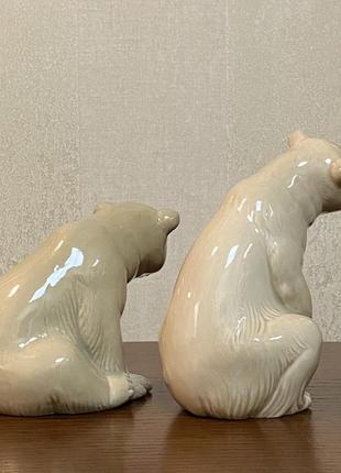 Лот 2 шт. порцелянові статуетки lladro «медведи».4 фото