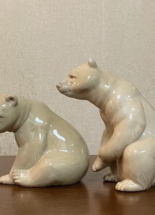 Лот 2 шт. порцелянові статуетки lladro «медведи».2 фото