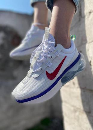 Женские кроссовки nike air max 2021 white light red кроссовки женкие найк аир макс белые с краской