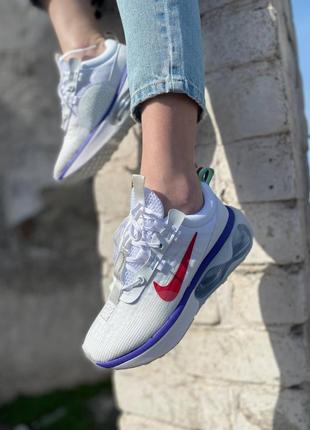 Женские кроссовки nike air max 2021 white light red кроссовки женкие найк аир макс белые с краской2 фото