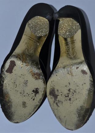Черные атласные вечерние туфли с открытым носком adrianna papell р.37,57 фото
