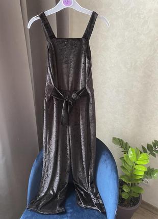 Бархатный комбинезон ovs для девочки 8- 9 лет, 134 см платье, брюки