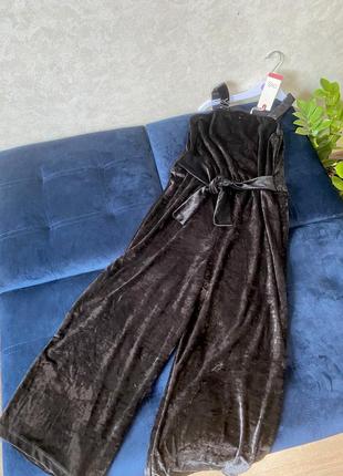 Бархатный комбинезон ovs для девочки 8- 9 лет, 134 см платье, брюки4 фото