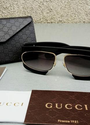 Gucci очки маска женские солнцезащитные черные с градиентом