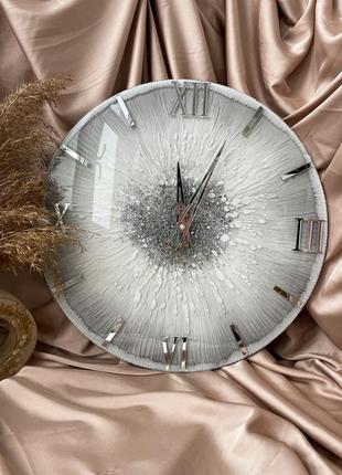 Часы настенные круглые из эпоксидной смолы epoxy m62 30x30 см