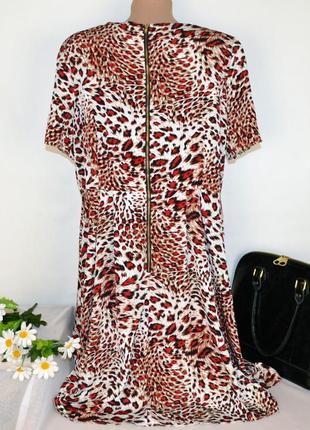 Брендовое леопардовое нарядное миди платье papaya шри ланка большой размер этикетка2 фото