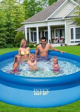 Надувной семейный бассейн для улицы  intex 28122, наливной, 305x76 см, с фильтр+насосом