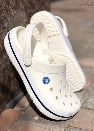 Жіночі крокси сабо crocs crocband колір white1 фото