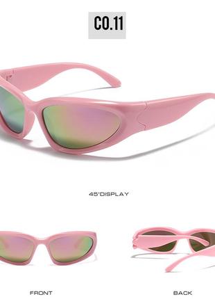 Очки очки спорт шик розовые зеркальные uv400 стильные модные новые3 фото