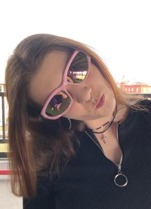 Очки очки спорт шик розовые зеркальные uv400 стильные модные новые7 фото